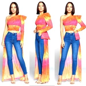 Tie Dye One Shoulder Top